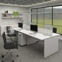 Ver imagem 3 de Plataforma 2,70m C/ Divisória P/ 4 Pessoas e 2 Gav. Cinza F5 Cor:cinza