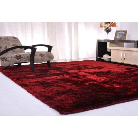 Tapete Felpudo para Sala e Quarto Casa Dona 100x150cm Vermelho