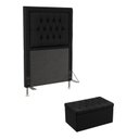 Ver imagem 1 de Kit Cabeceira Decorativa Para Cama Box Antares e Calçadeira Sagitarius 90 Para Cama de Solteiro Sued