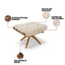 Ver imagem 4 de Kit 02 Puffs Giratório Suede Base Madeira - D’Rossi Bege