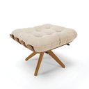 Ver mais imagens de Kit 02 Puffs Giratório Suede Base Madeira - D’Rossi Bege
