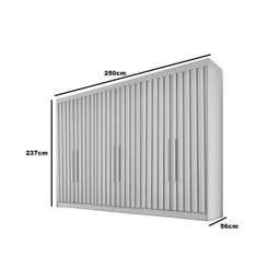 Guarda Roupa Casal 6 Portas Ripadas e 6 Gavetas Potente Off White - Europa - 2