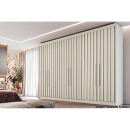 Guarda Roupa Casal 6 Portas Ripadas e 6 Gavetas Potente Off White - Europa - 1