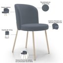 Ver imagem 4 de Kit 04 Cadeiras para Sala de Jantar Cozinha Estofada Gavi Arena L02 Suede Cinza - Lyam Decor