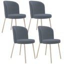 Ver imagem 1 de Kit 04 Cadeiras para Sala de Jantar Cozinha Estofada Gavi Arena L02 Suede Cinza - Lyam Decor