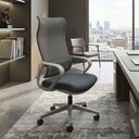 Ver imagem 2 de Cadeira de Escritório Diretor Giratória Ergonômica Delicata Cor Cinza - Sallar Home