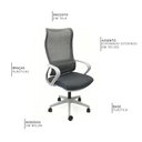 Ver imagem 3 de Cadeira de Escritório Diretor Giratória Ergonômica Delicata Cor Cinza - Sallar Home
