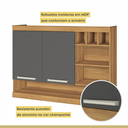 Ver imagem 2 de Cozinha Modulada Burguesa 100% MDF com Balcão Freijó/Cinza Grafite - Nesher