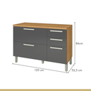 Ver imagem 5 de Cozinha Modulada Burguesa 100% MDF com Balcão Freijó/Cinza Grafite - Nesher