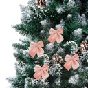 Ver imagem 3 de Kit 6 Laços Veludo Rosê Decorados Bolinhas Prata Natal 12x13cm - Magizi