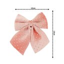 Ver imagem 2 de Kit 6 Laços Veludo Rosê Decorados Bolinhas Prata Natal 12x13cm - Magizi