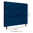 Ver imagem 3 de Cabeceira Casal 140 Cm com Frame Cristal Suede Azul Marinho Artte