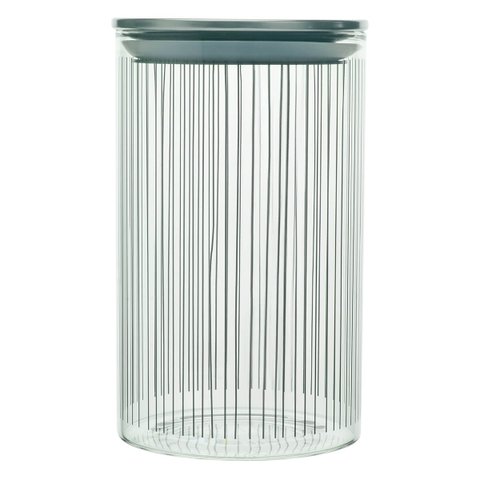 Pote de Vidro 1L Minimalista Tampa Inox com Vedação:Mod1