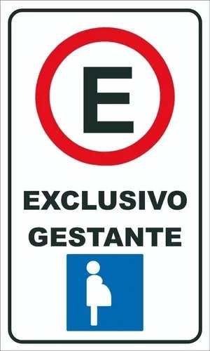 Placa de Sinalização Estacionamento Exclusivo Gestante