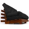 Sofá Cama Casal Futon Tokio Preto Madeira Maciça Cor Imbuia - 1
