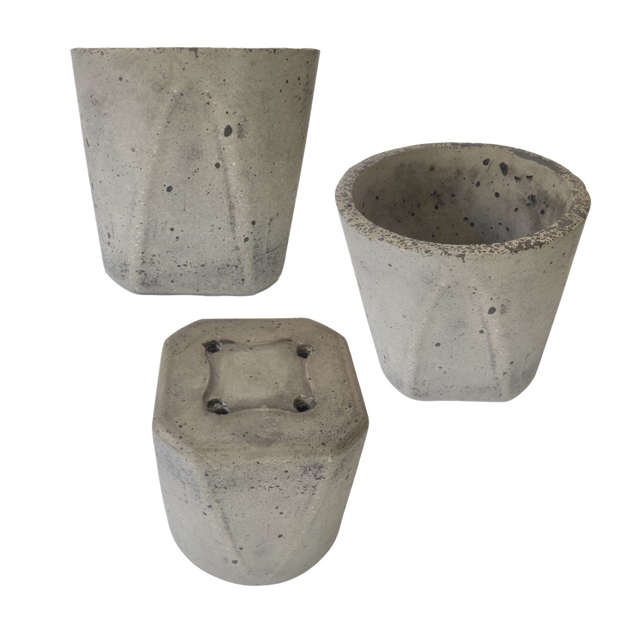 Vaso pote (19x17 cm) de cimento leve para planta:1- Preto - 1