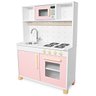 Kit Cozinha Infantil Pia Fogão Microondas - Rosa Bebê - 1