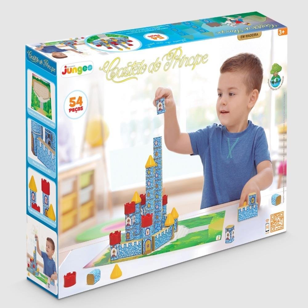 KIT EM MADEIRA 54 PEÇAS BRINQUEDOS BLOCOS PARA MONTAR E CONSTRUIR  PEDAGOGICO EDUCATIVO