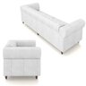 Conjunto de Sofá Stanford Chesterfield 2 e 3 Lugares 180cm-260cm Pés Madeira Couro Branco G58 Gran - 6