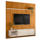 Ver imagem 1 de Painel para TV de até 75 Polegadas com Rack Orlando Cinamomo/Off White