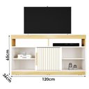 Ver imagem 2 de Rack Bancada Eldorado para TV 50" 120cm MDP com Nicho Off White Cinamomo Valdemóveis