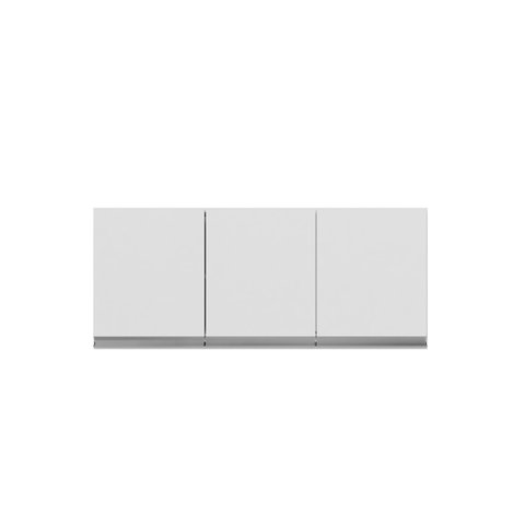 Armário Aéreo P/ Cozinha Andreia 120cm C/ 3 Portas Branco- Ajl Móveis Preto