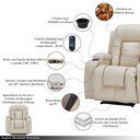 Ver imagem 5 de Poltrona do Papai Elétrica Reclinável com Massagem Aquecimento Gambon Entrada Usb/usb-c Pu Bege G94