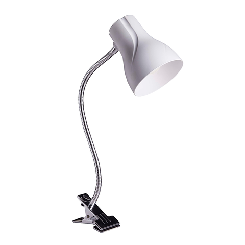 Luminária De Mesa Estudo Escritório Presilha Garra Articulada Spiralle E27 Bivolt:Branca