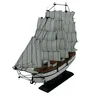 Escultura Decorativo de Madeira Barco Branco e Preto decora o seu Ambiente - 24x5,5cm - 3