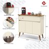Aparador Buffet 3 Portas Balcão Multiuso com Gaveta Off White Freijó - 2