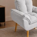 Ver imagem 4 de Poltrona Opala Decorativa com Pés Palito Suede Confortável Cinza 85cm
