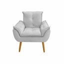Ver imagem 6 de Poltrona Opala Decorativa com Pés Palito Suede Confortável Cinza 85cm
