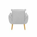 Ver imagem 2 de Poltrona Opala Decorativa com Pés Palito Suede Confortável Cinza 85cm