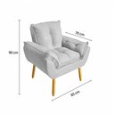 Ver imagem 7 de Poltrona Opala Decorativa com Pés Palito Suede Confortável Cinza 85cm