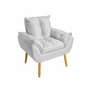 Ver imagem 3 de Poltrona Opala Decorativa com Pés Palito Suede Confortável Cinza 85cm