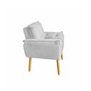 Ver imagem 5 de Poltrona Opala Decorativa com Pés Palito Suede Confortável Cinza 85cm