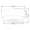 Ver imagem 4 de Plafon Duplo Cilíndrico Vivare Md-3063 Cúpula Tecido 55x50cm - Bivolt Verde-folha-branco 127/220v