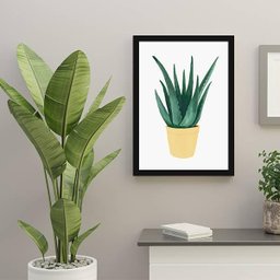 Quadro Vaso Espada De São Jorge 24X18Cm - Com Vidro - 4 Quadro Vaso Espada De São Jorge 24X18Cm - Com Vidro - 4