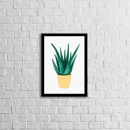 Quadro Vaso Espada De São Jorge 24X18Cm - Com Vidro - 2 Quadro Vaso Espada De São Jorge 24X18Cm - Com Vidro - 2