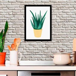 Quadro Vaso Espada De São Jorge 24X18Cm - Com Vidro - 1 Quadro Vaso Espada De São Jorge 24X18Cm - Com Vidro - 1