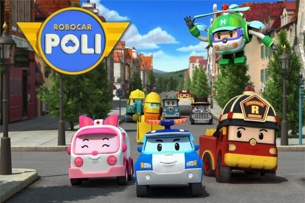 Painel de Festa Robocar Poli #03 - 150x100 - 1