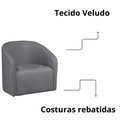 Ver imagem 6 de Kit 2 Poltrona Decorativa Recepção Sala de Estar Lara Veludo Cor:cinza