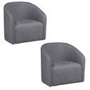 Ver imagem 1 de Kit 2 Poltrona Decorativa Recepção Sala de Estar Lara Veludo Cor:cinza
