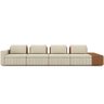Sofá Ilha com Puff para Sala Living 465cm Amber M03 Linho Cru Couríssimo Whisky - Lyam Decor - 3