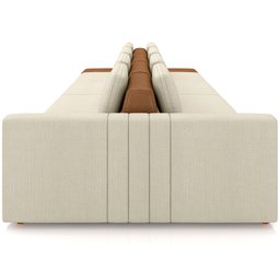 Sofá Ilha com Puff para Sala Living 465cm Amber M03 Linho Cru Couríssimo Whisky - Lyam Decor - 7