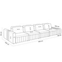 Ver imagem 5 de Sofá Ilha com Puff para Sala Living 465cm Amber M03 Linho Cru Couríssimo Whisky - Lyam Decor