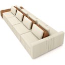 Ver imagem 6 de Sofá Ilha com Puff para Sala Living 465cm Amber M03 Linho Cru Couríssimo Whisky - Lyam Decor