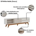Ver imagem 6 de Rack Veneza e Painel Nilo Tv 75 Pol 200 Cm Off White Matte Freijo Colibri