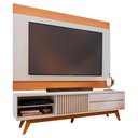 Ver imagem 1 de Rack Veneza e Painel Nilo Tv 75 Pol 200 Cm Off White Matte Freijo Colibri
