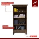 Ver imagem 5 de Armário Multiuso Tokio 2 Portas 3 Prateleiras Com Pés Imop Móveis: Wengue/Naturale